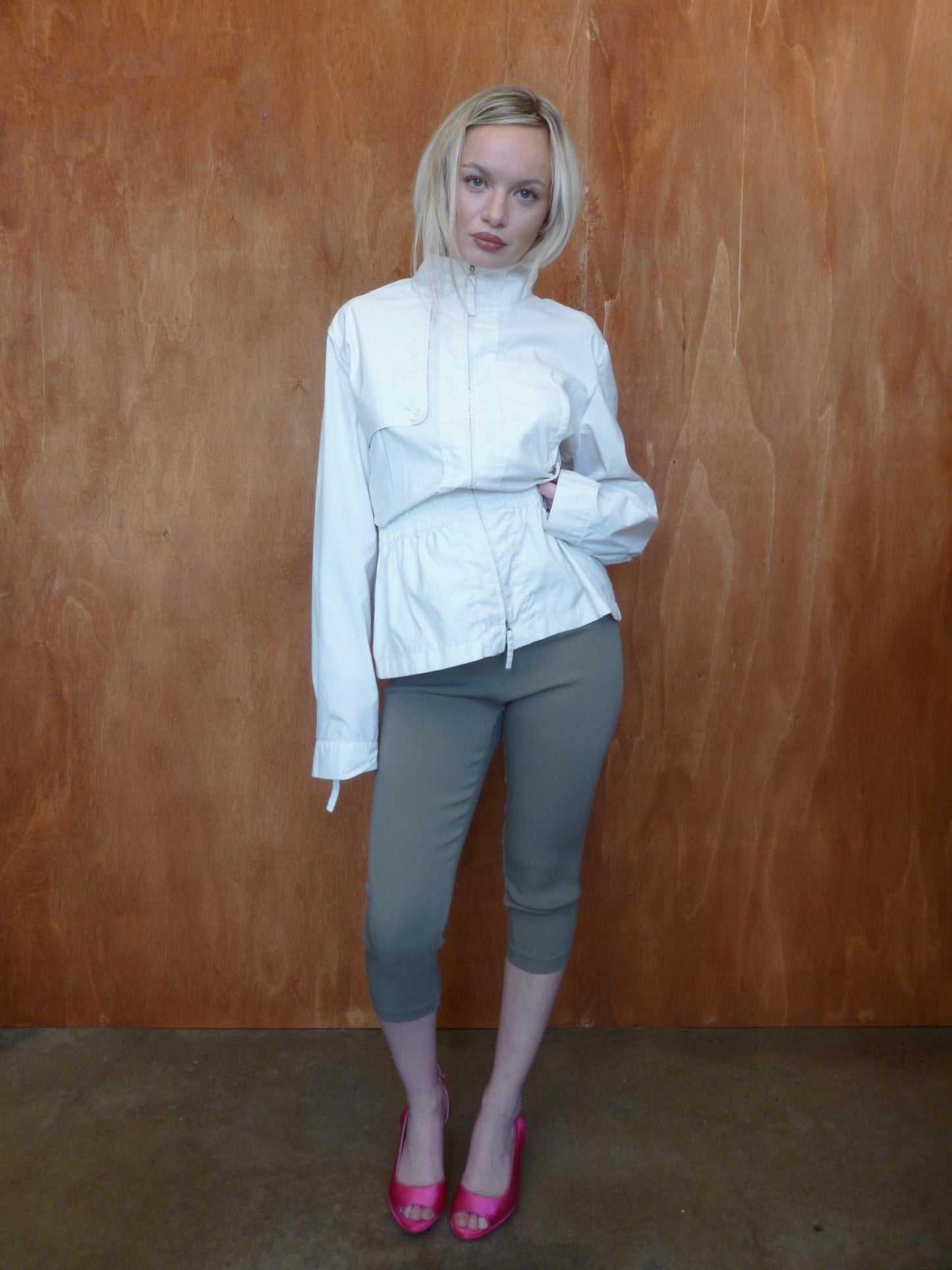 White Cinched Windbreaker (M)