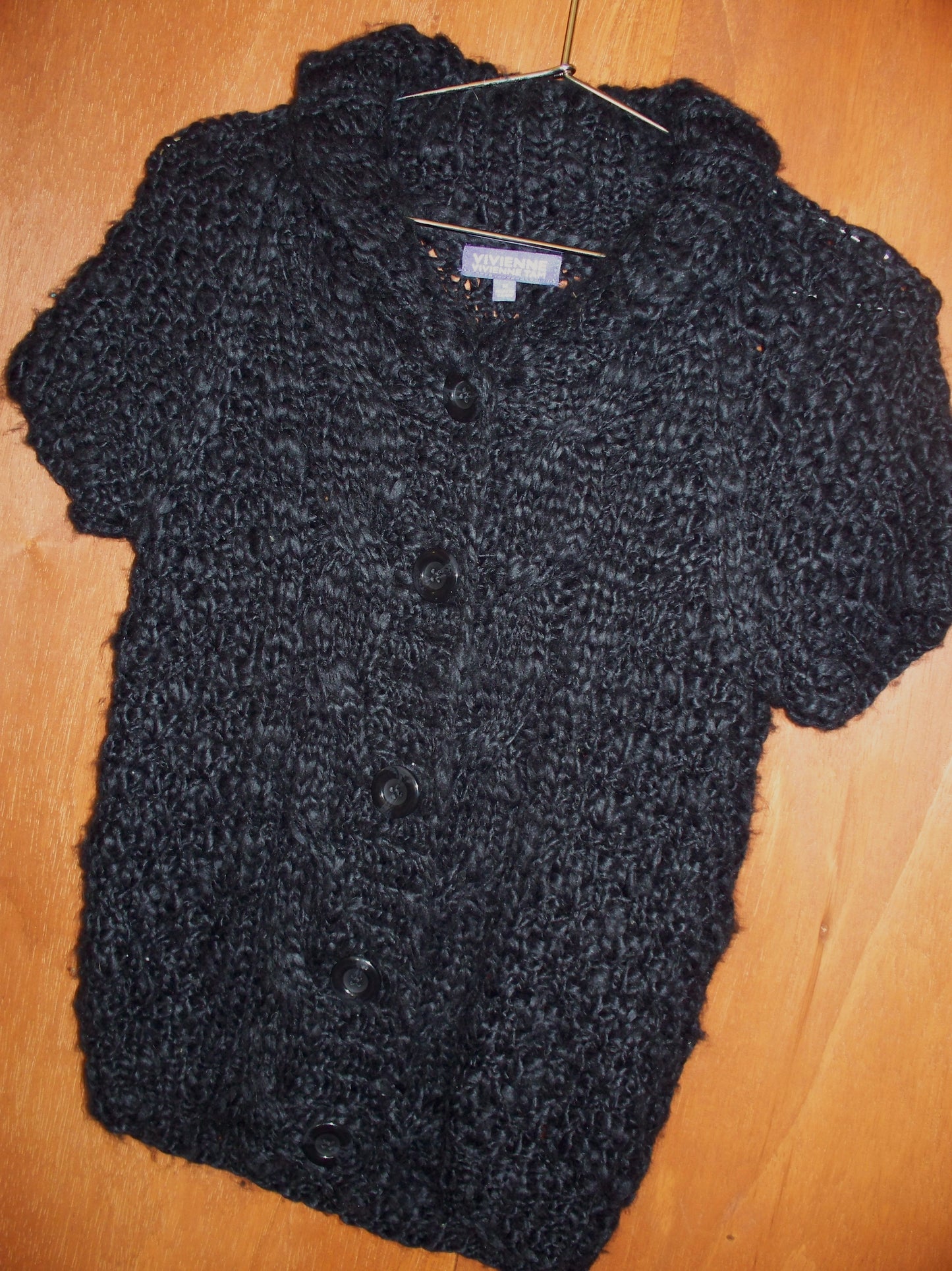 90s Vivienne Tam Short Sleeve Knit Cardigan (M)