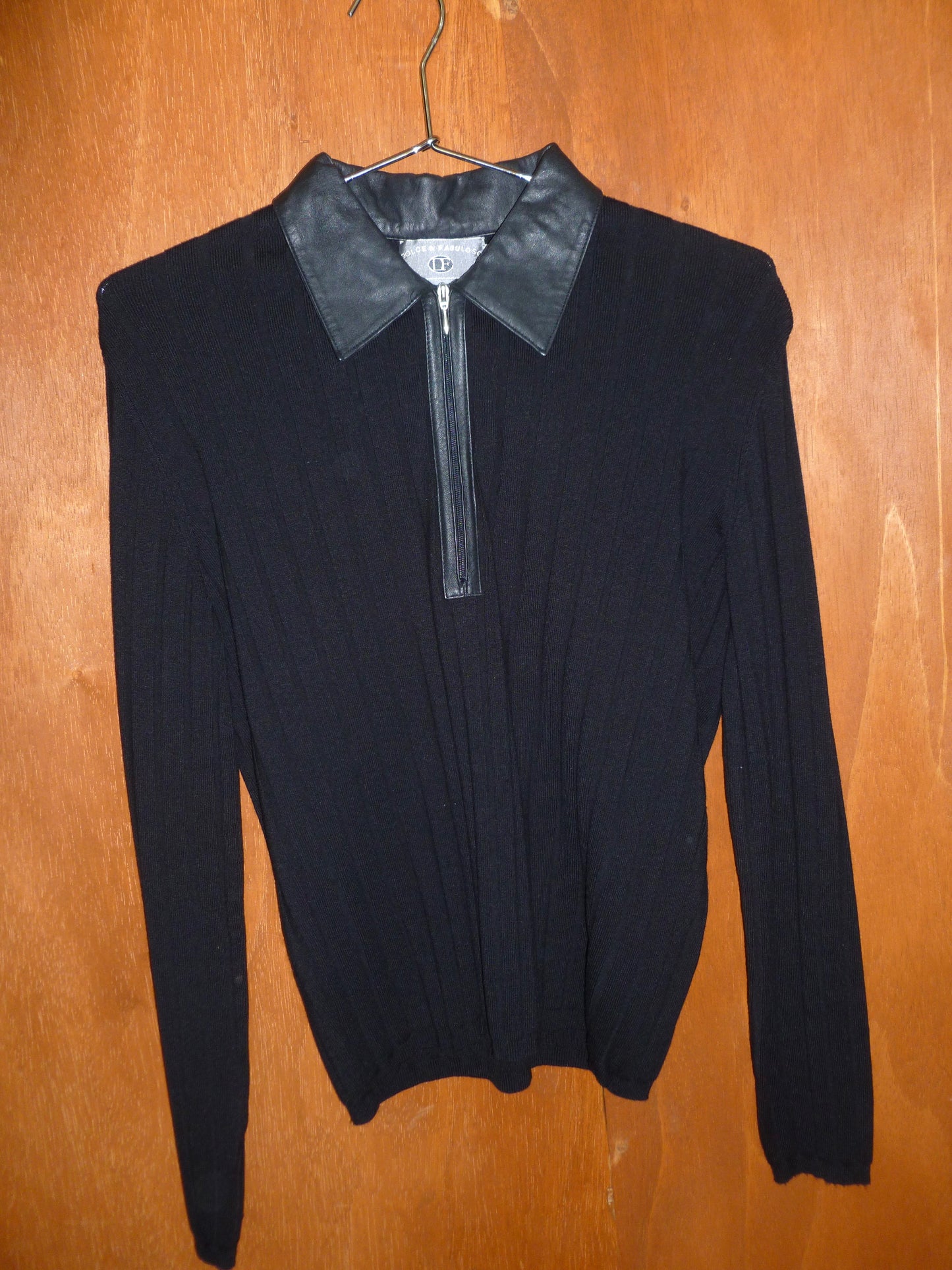 Silk-Blend Ribbed Quarter-Zip Sweater (L)
