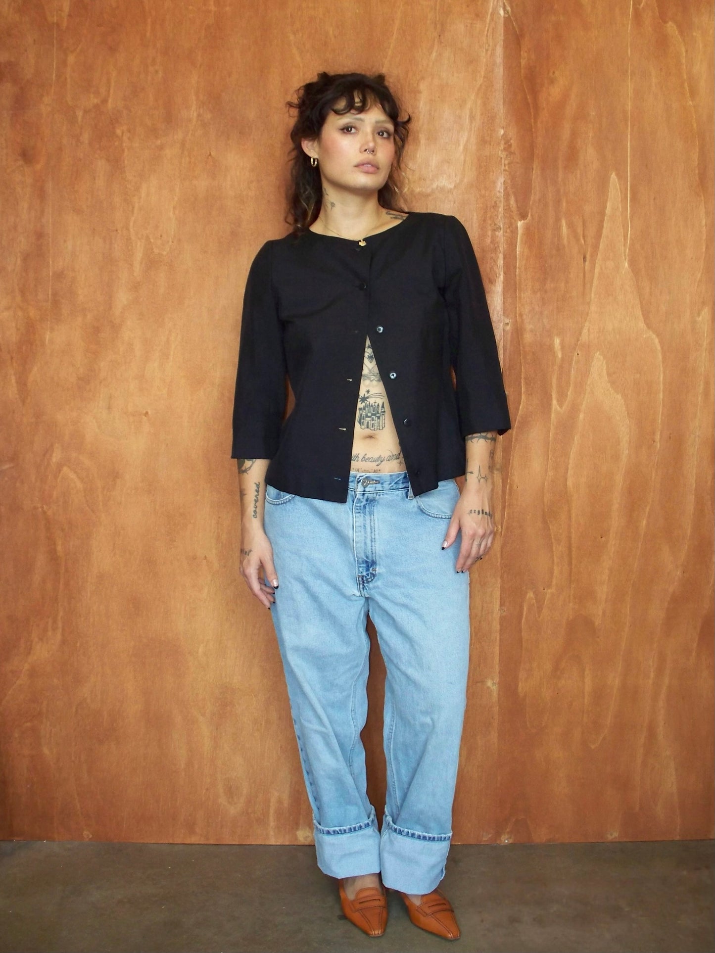 90s Silk Cropped Blazer (4)