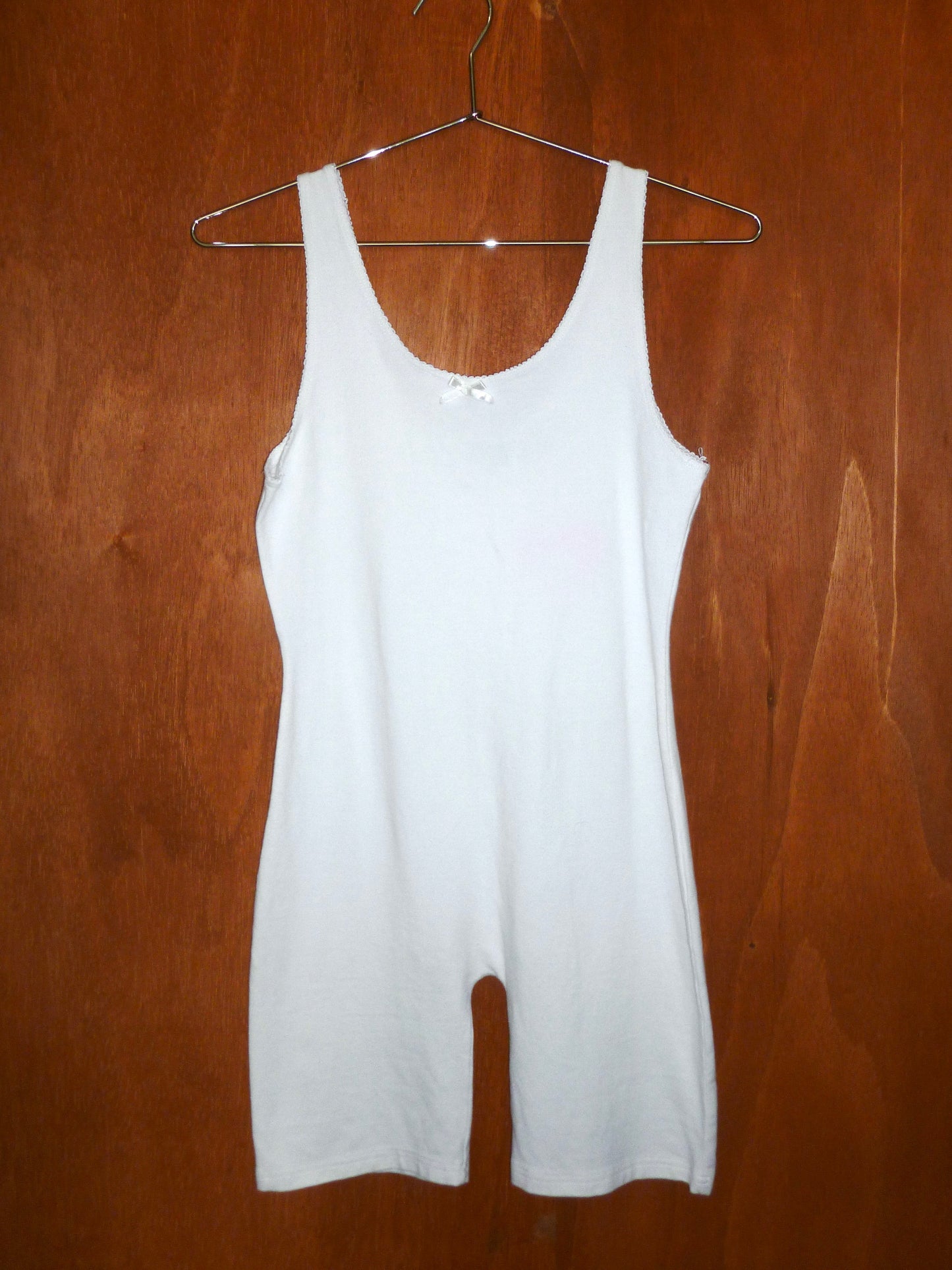 White Cotton-Blend Biker Onesie (M)