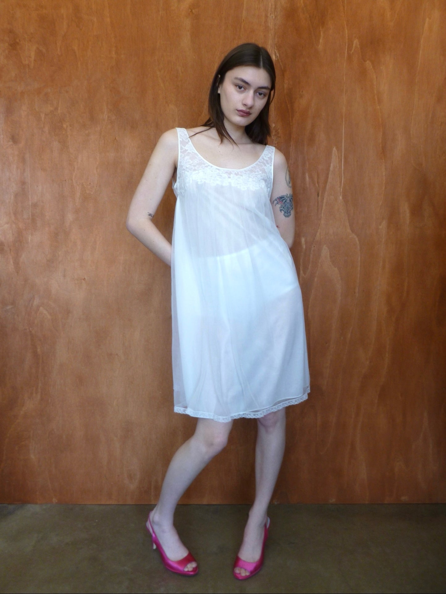 HV BRIDAL Floral Trim Babydoll (S)