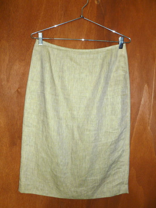 Linen Melon Pencil Skirt (30")