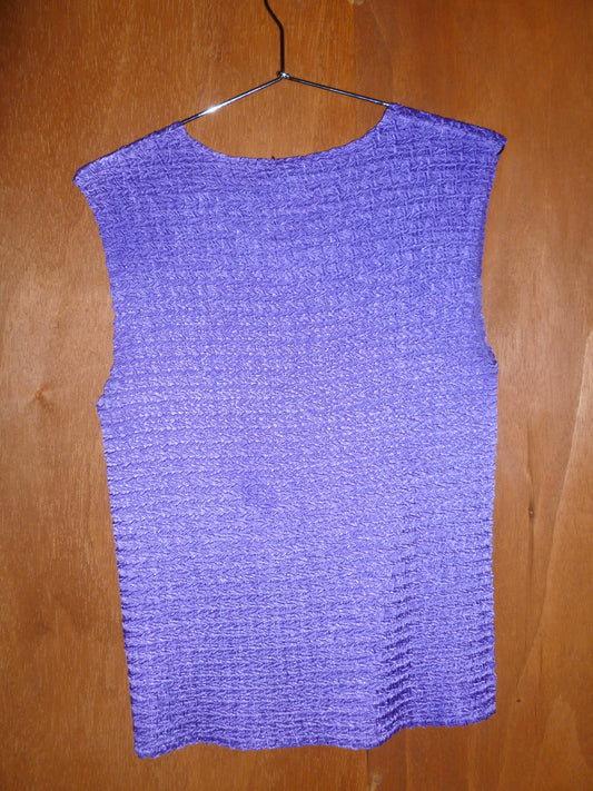 Violet Crinkled Sleeveless Blouse (M)