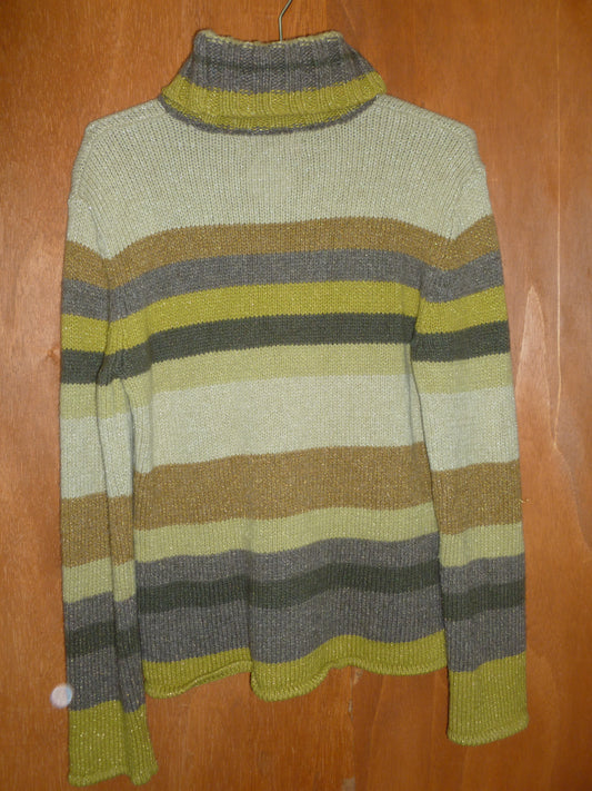 Lambswool Stripe Turtleneck Sweater (L)