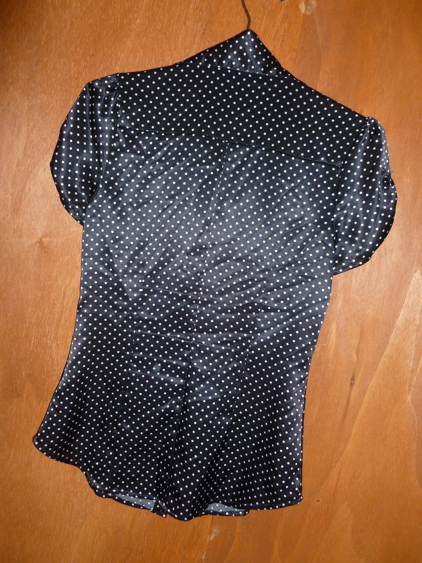 Polka Dot Short Sleeve Button-Up (S)
