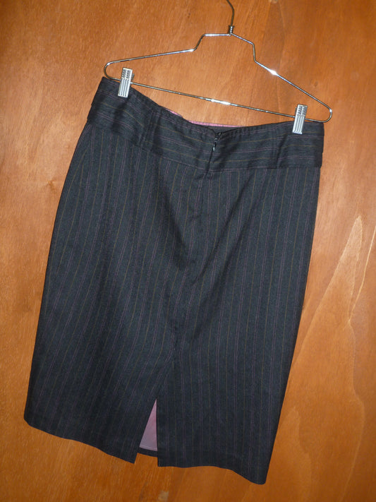 Pink Pinstripe Pencil Skirt (10)