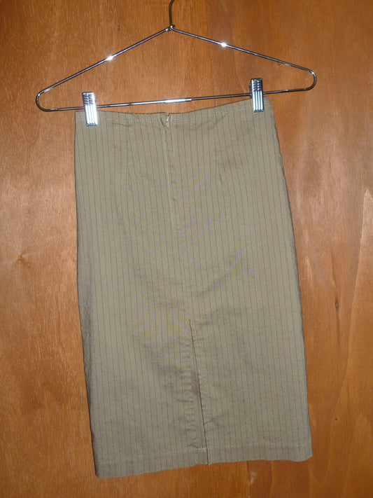 Café Pinstripe Pencil Skirt (XS)