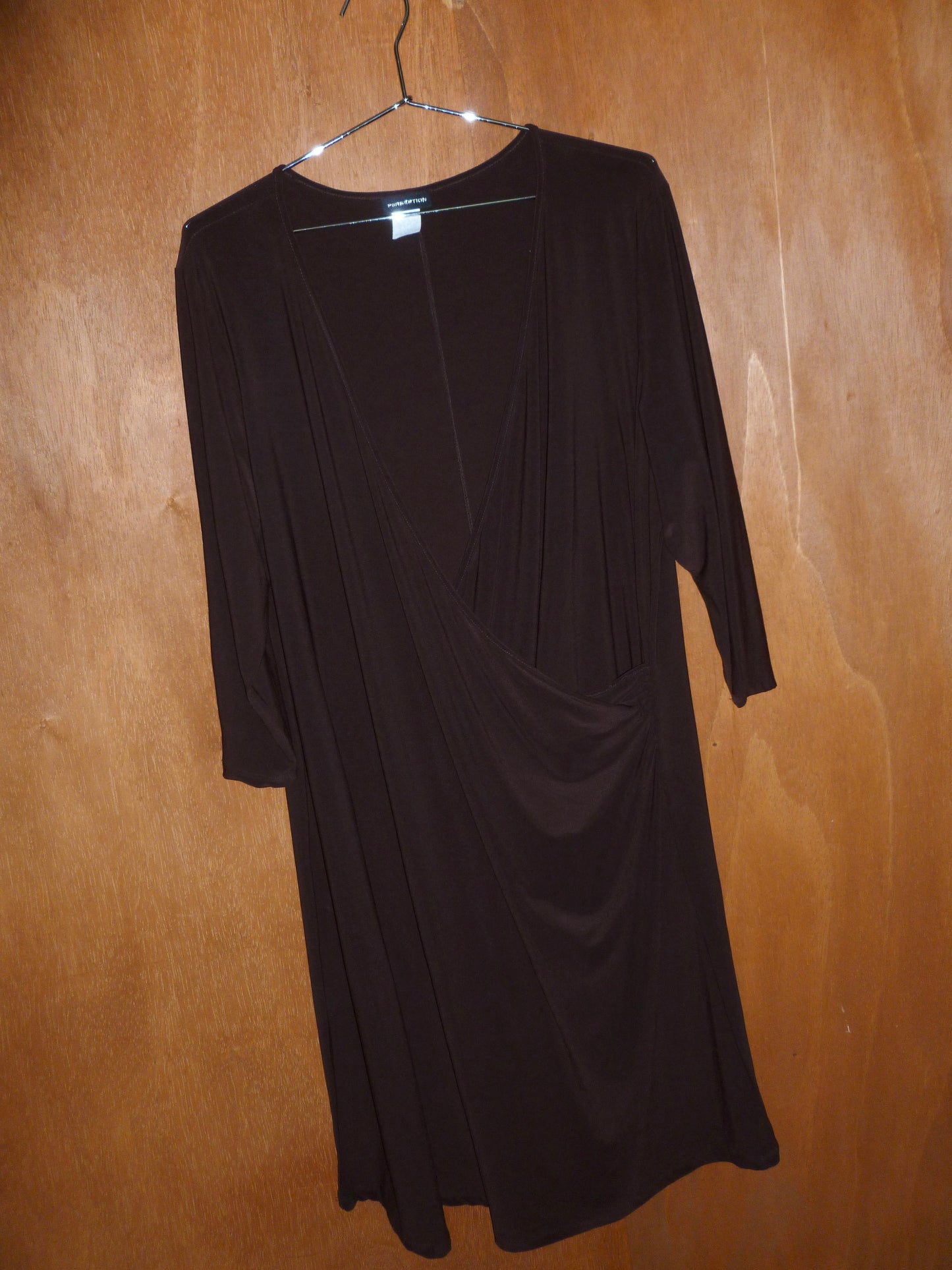 Chocolate Surplice Dress (3X)