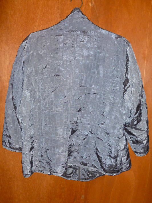 Slate Check Funnel Neck Zip-Up (XXL)