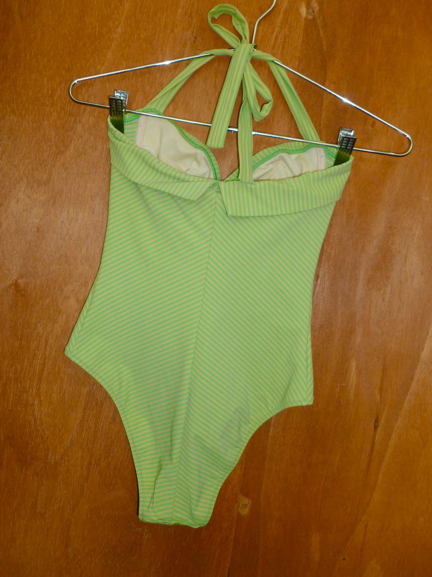 Romeo Gigli Deadstock Striped Underwire One Piece Swimsuit (42)