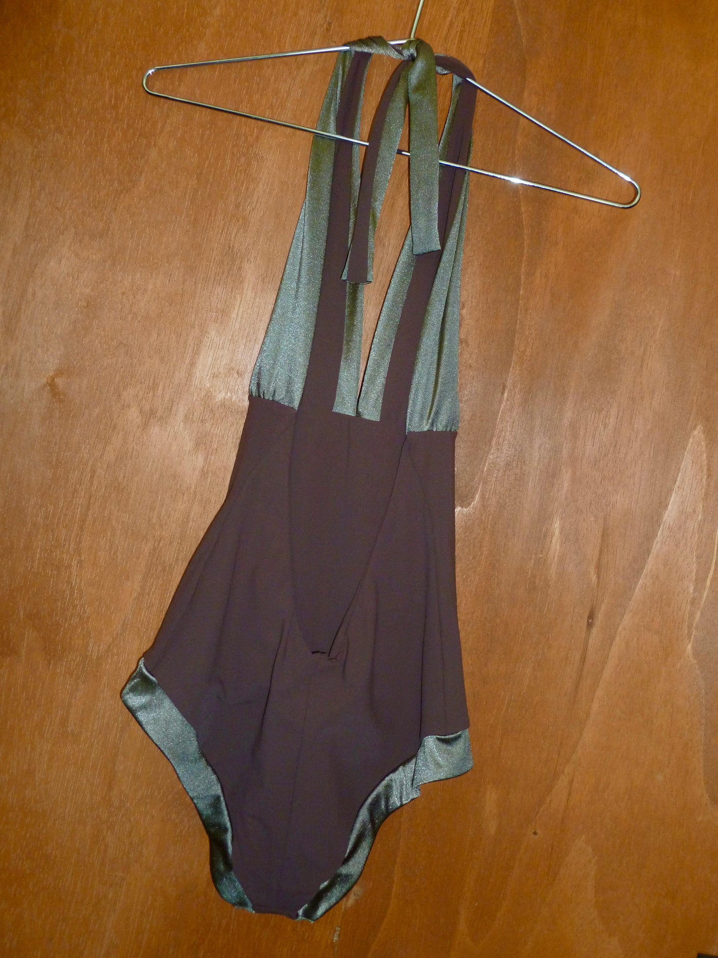 Romeo Gigli Deadstock One Piece Low Back Halter Swimsuit (44)