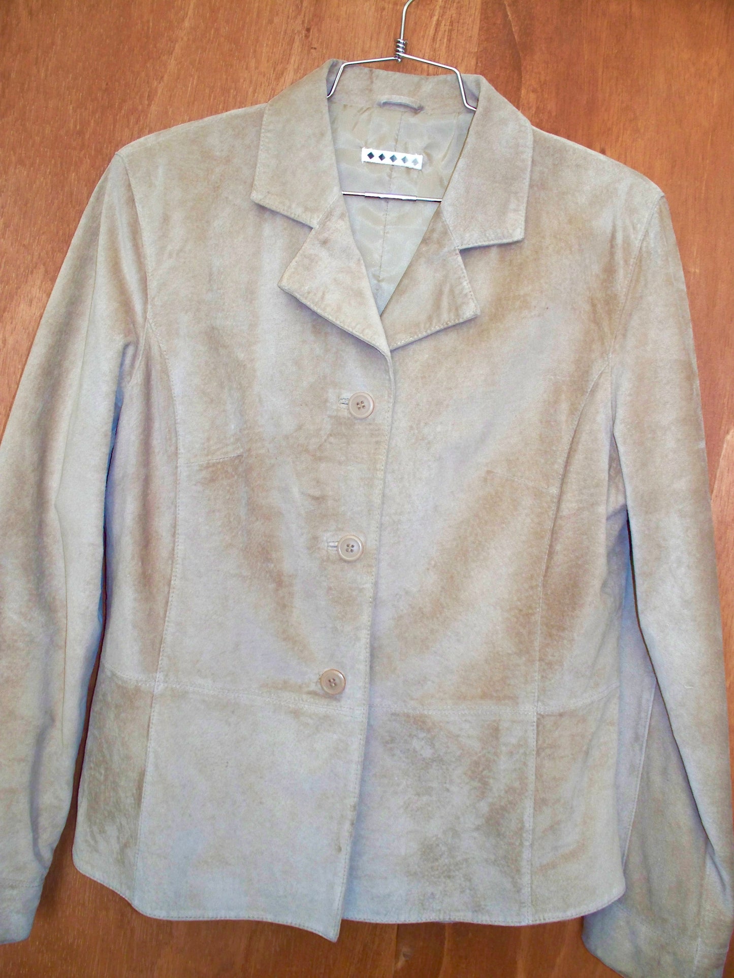 Tan Suede Button-Front Jacket (L)