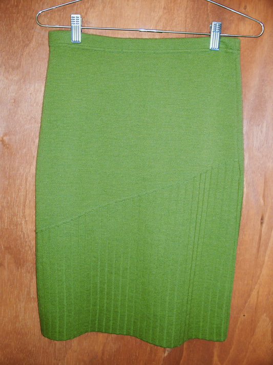 French Green Knit Skirt