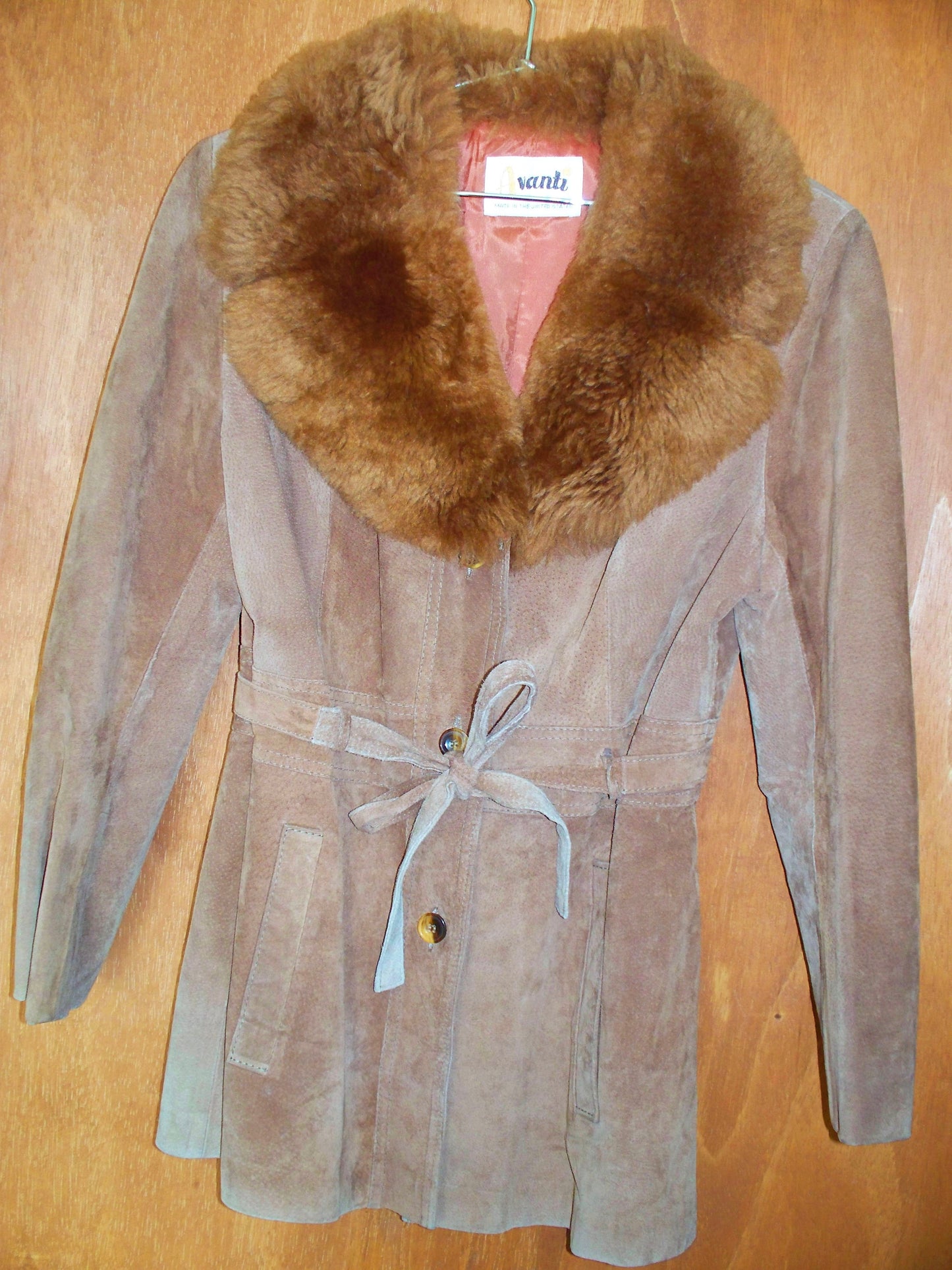 60s/70s Amaretto Suede & Faux Fur Jacket