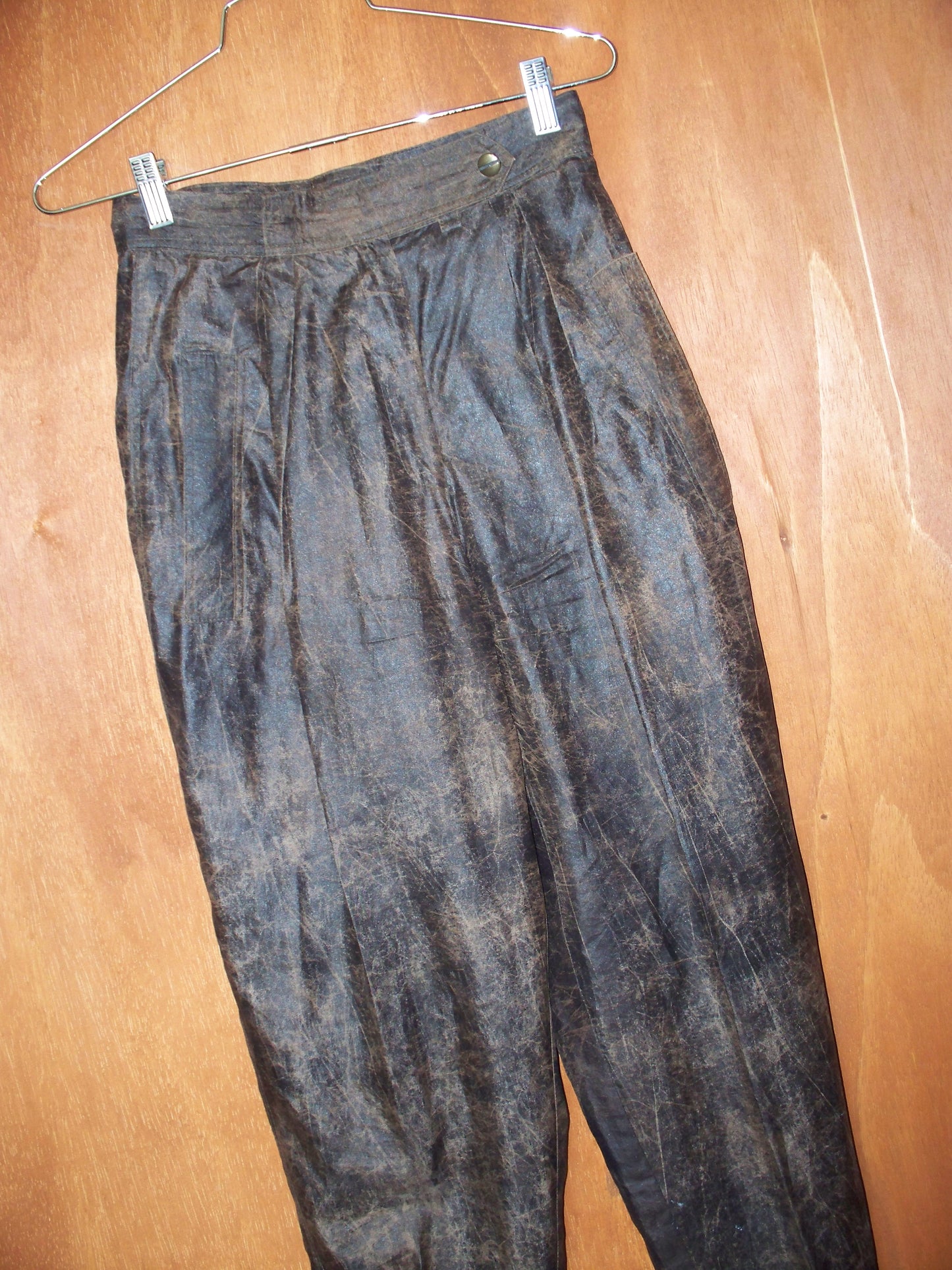 Distressed Silk Tapered Trouser