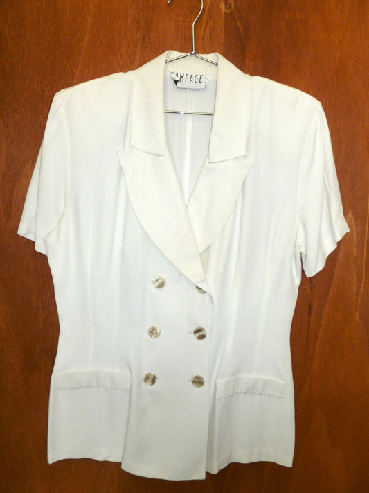 White Double-Breasted Blouse (L)
