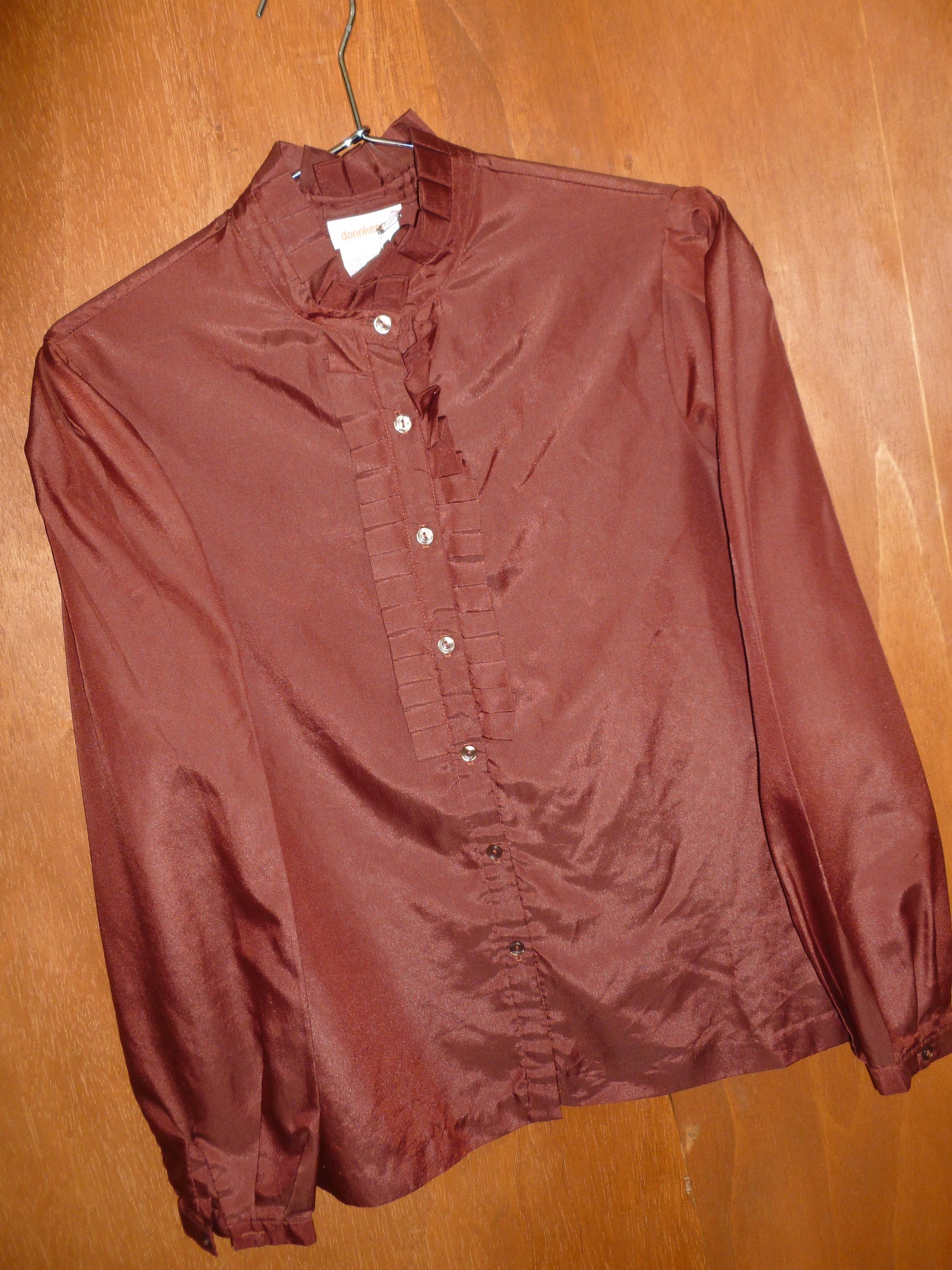 70s Rust Tuxedo Blouse (L)