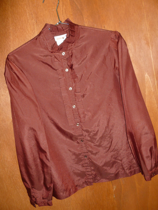 70s Rust Tuxedo Blouse (L)