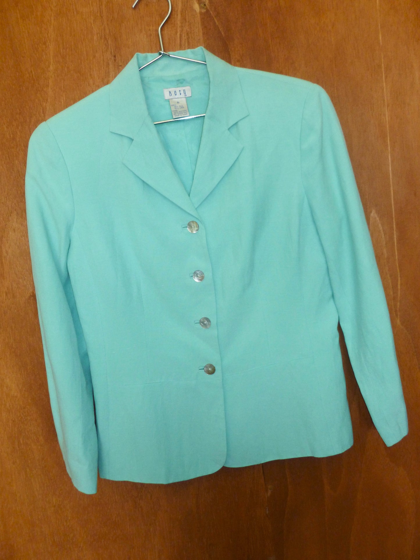 Pool Blue Silk-Blend Blazer (6)