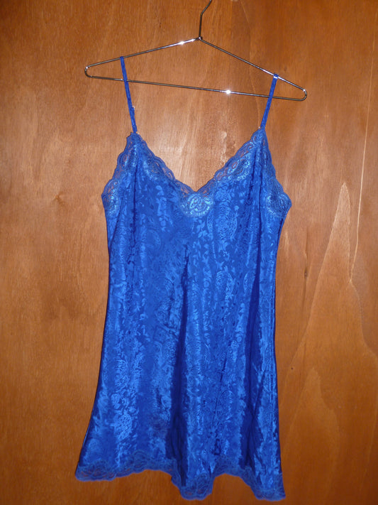 Royal Blue Floral Slip Dress (S)