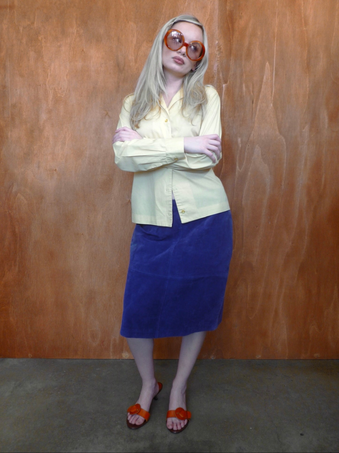 Violet Suede Pencil Skirt (28")