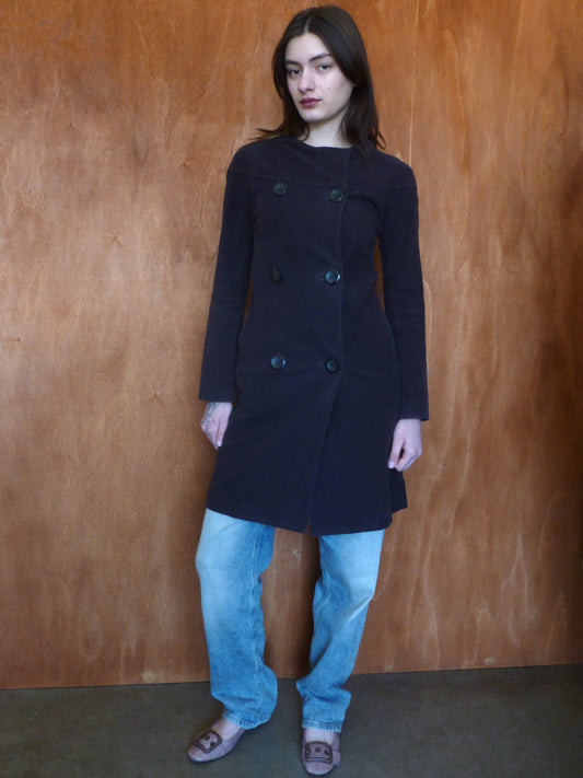 Double-Breasted Boatneck Cotton Coat (6)