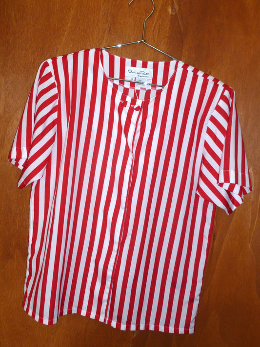 Oscar de la Renta Circus Stripe Blouse (L)