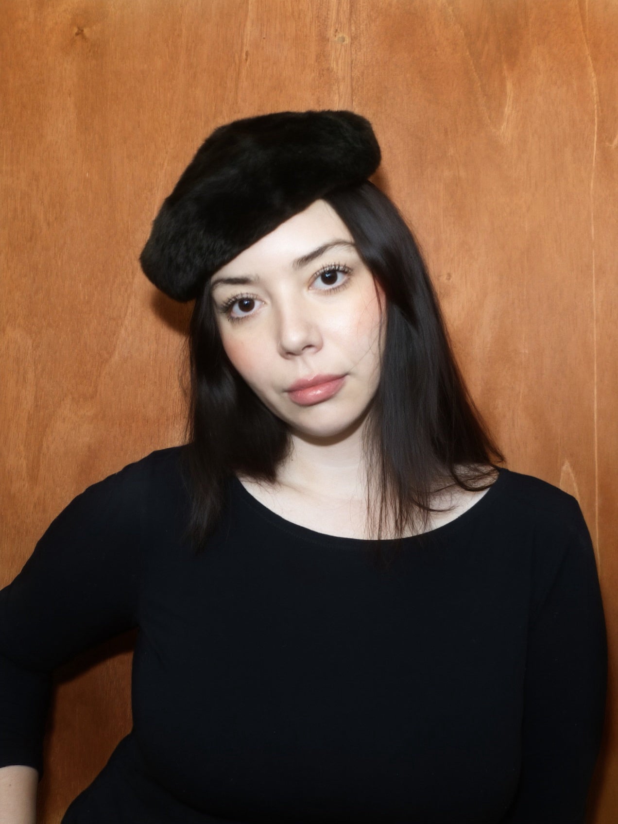 Brown Fur Beret