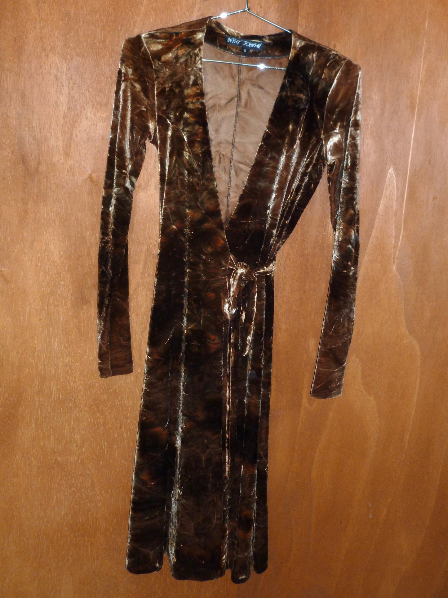 Betsey Johnson Crushed Velvet Wrap Dress (S)