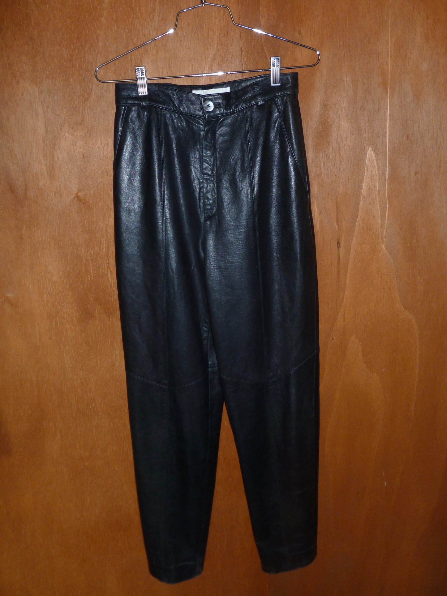 80s Leather High-Waisted Pants (27")