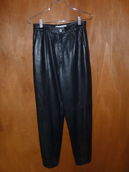 80s Leather High-Waisted Pants (27")