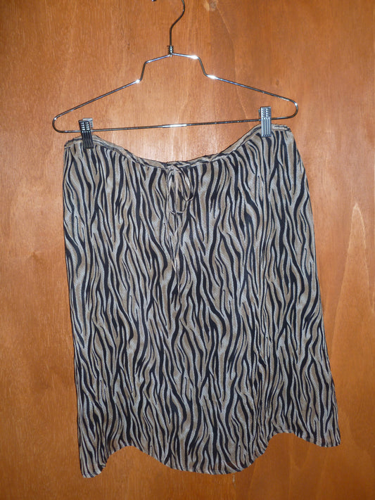 Silk Tiger Print Skirt (34")