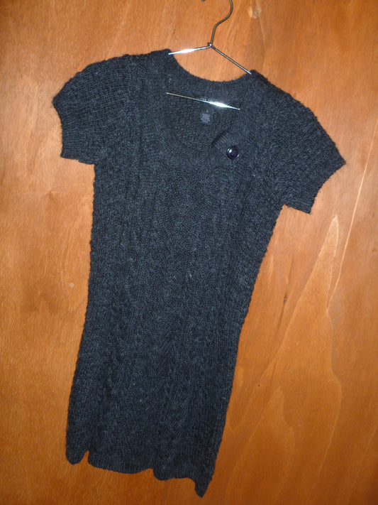 Charcoal Wool-Blend Sweater Dress (S)