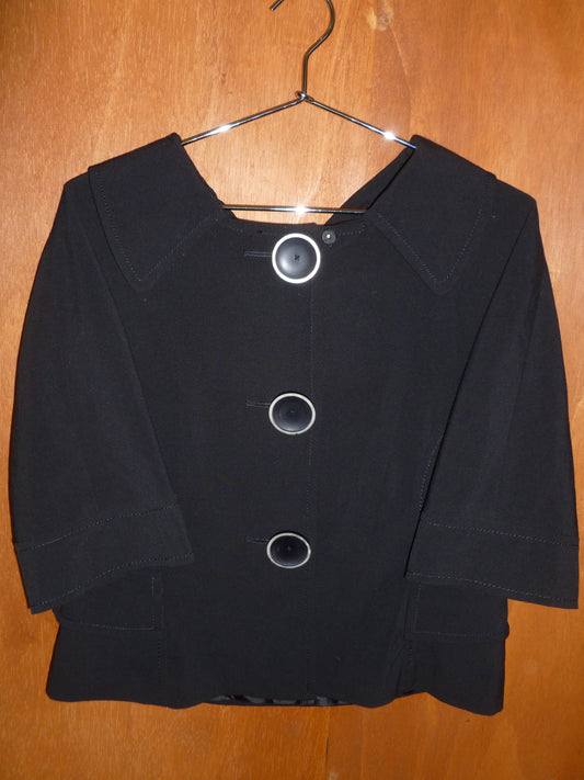 Black Chunky Button Jacket (L)