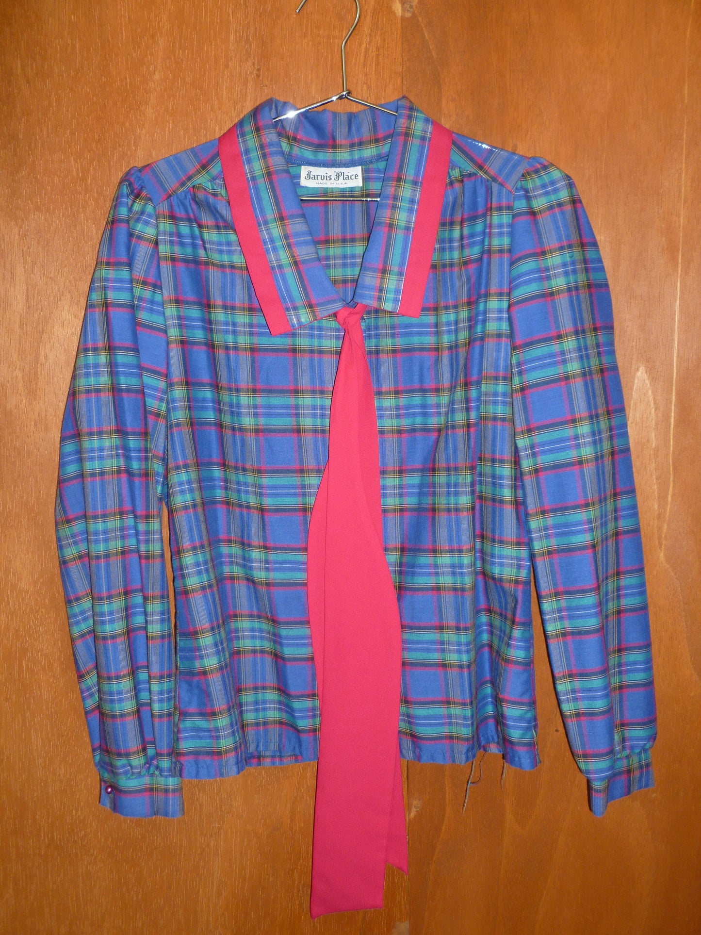 Hot Pink Tie Neck Button-Up (M)