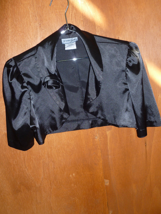 Black Satin Rosette Bolero (S)