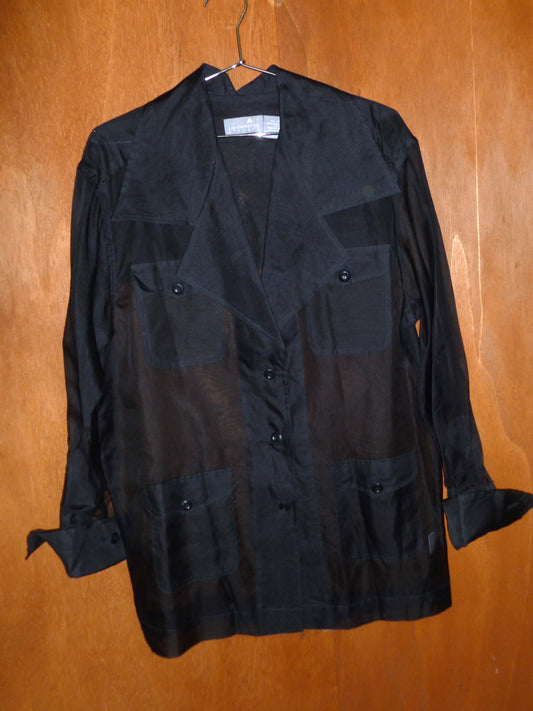 Black Silk Sheer Cargo Jacket (10)