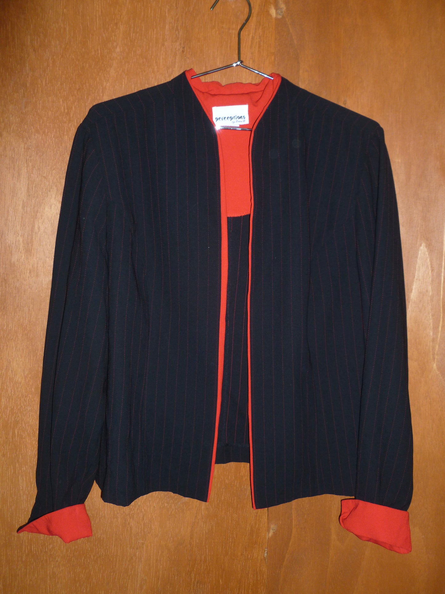 Red & Black Pinstripe Blazer (L)