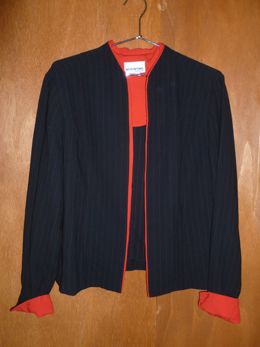 Red & Black Pinstripe Blazer (L)