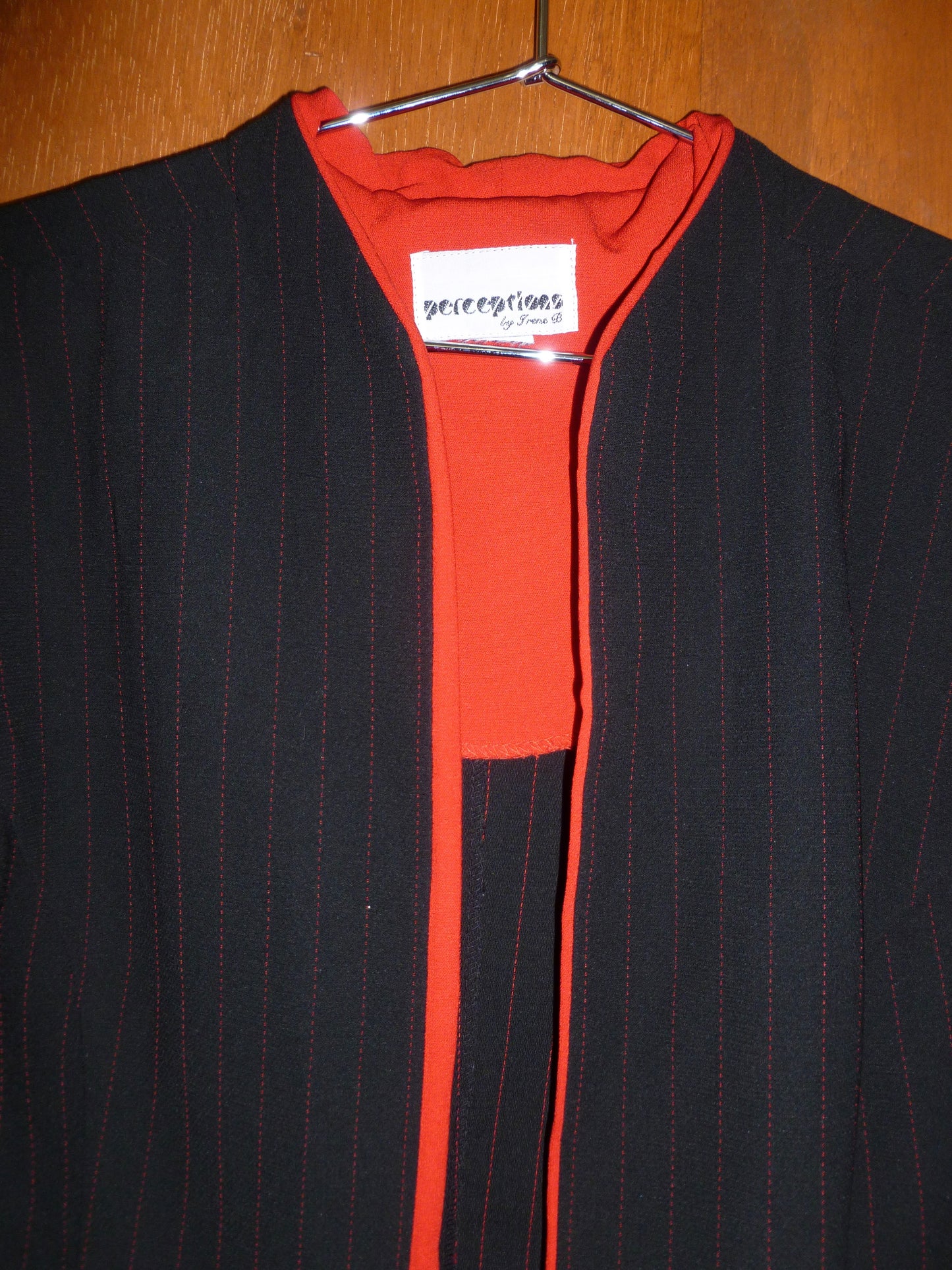 Red & Black Pinstripe Blazer (L)