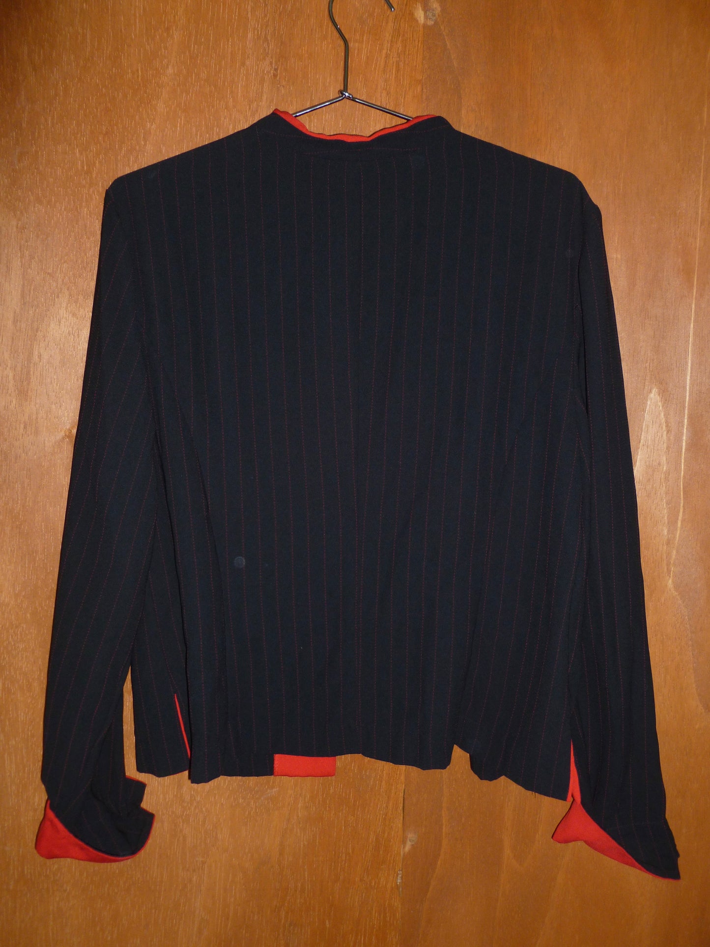 Red & Black Pinstripe Blazer (L)