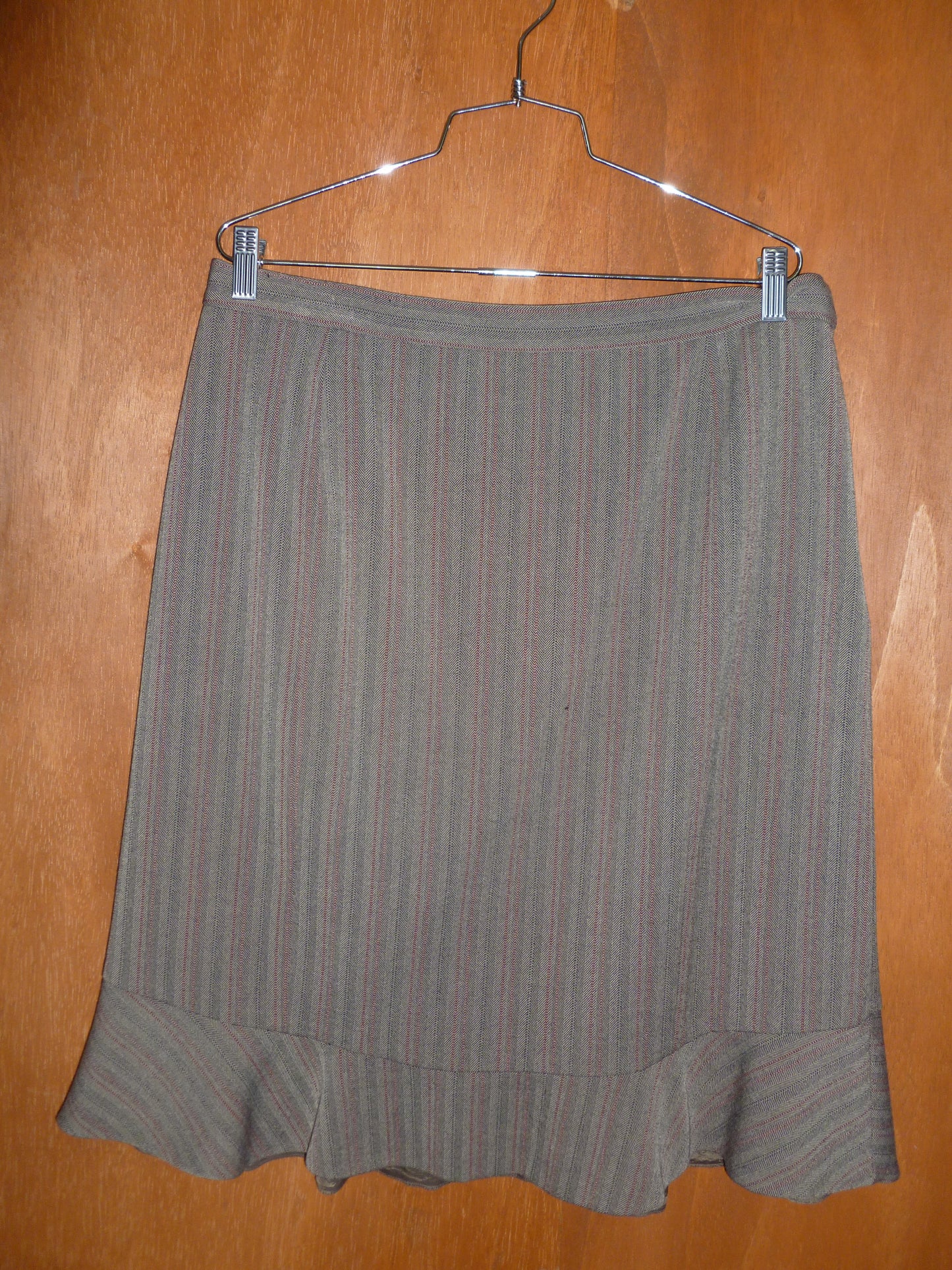 Herringbone Pinstripe Midi Skirt (35")