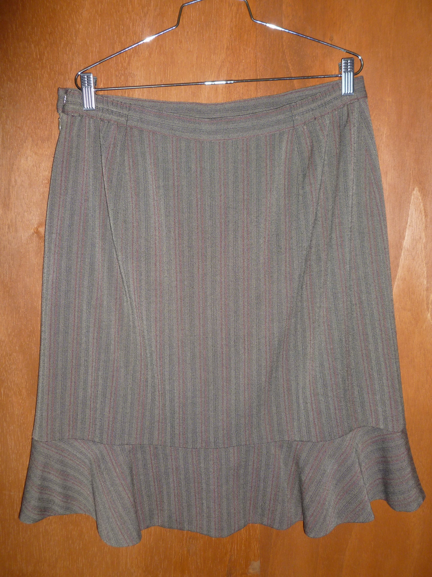 Herringbone Pinstripe Midi Skirt (35")