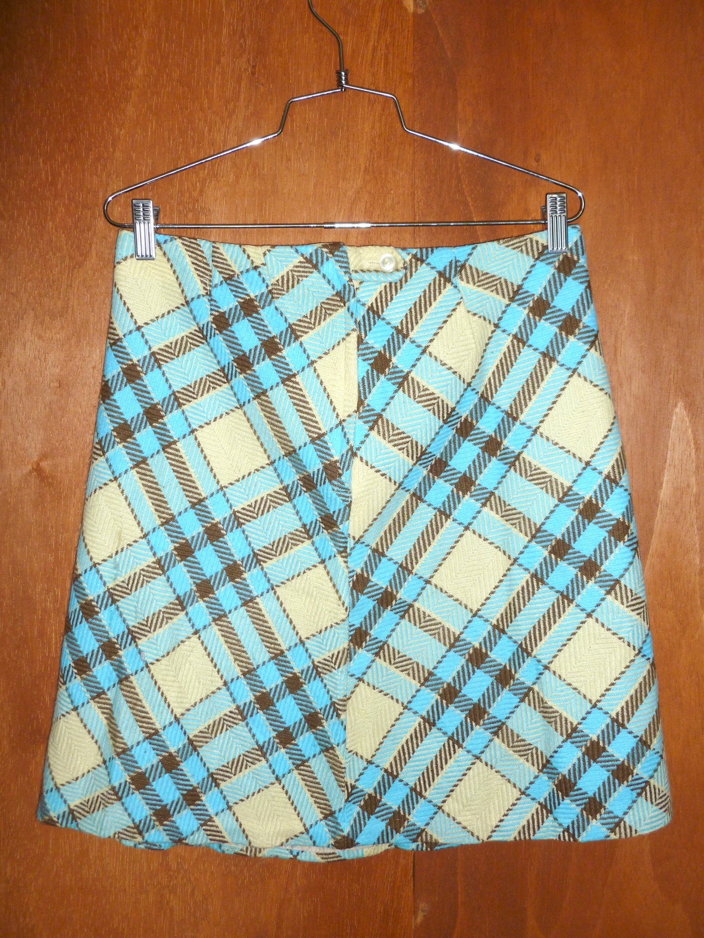 Butter, Blue & Brown Plaid Skirt (31")
