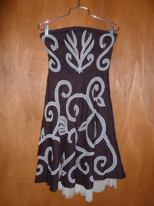 Fleur Embellished Strapless Dress (S)