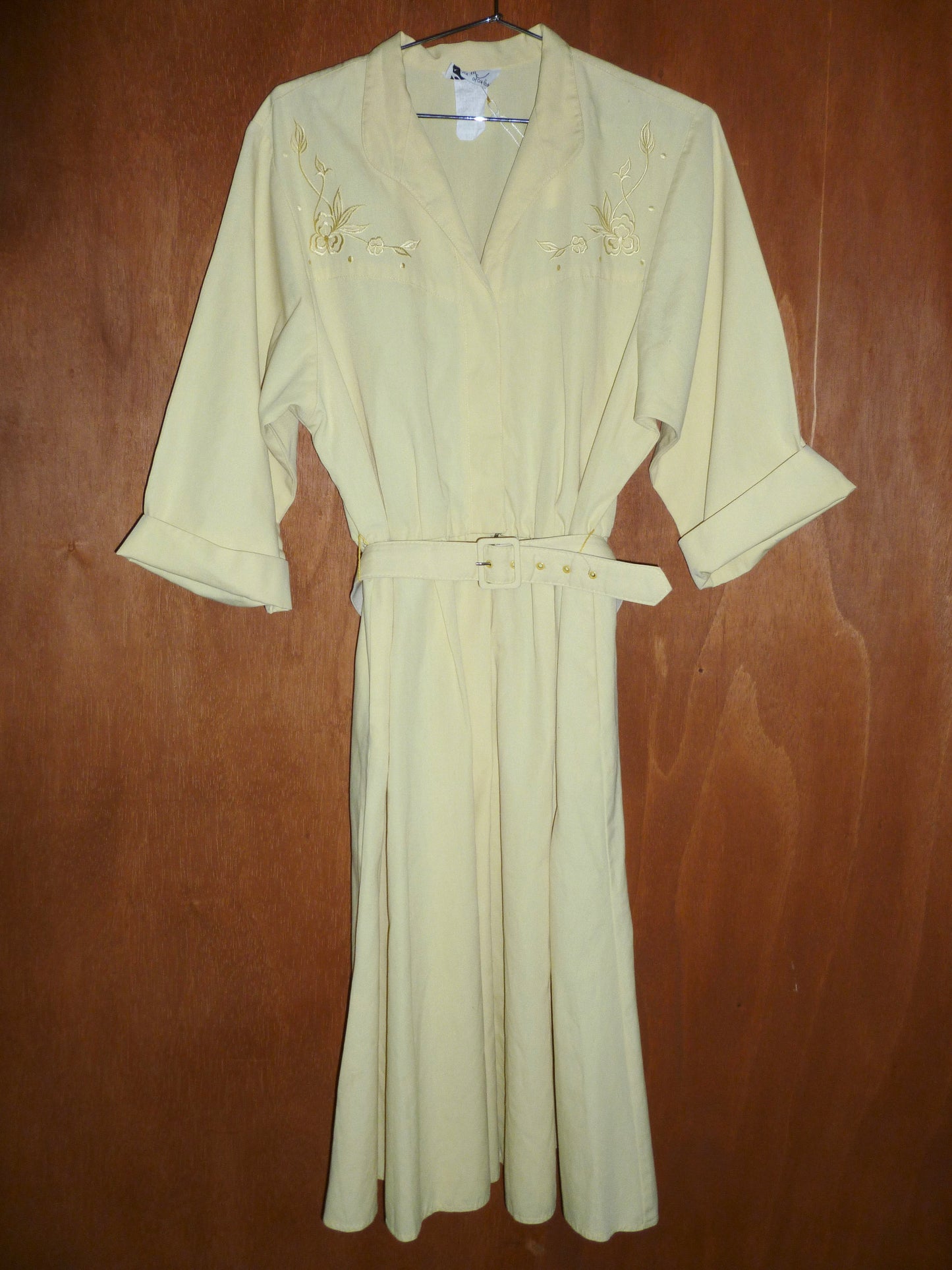 60s Butter Yellow Belted Dress (XL)