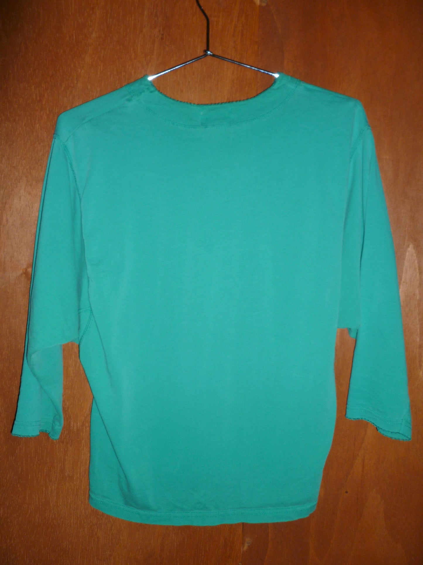 Teal Cotton Raglan Henley (M)