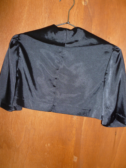 Black Satin Rosette Bolero (S)