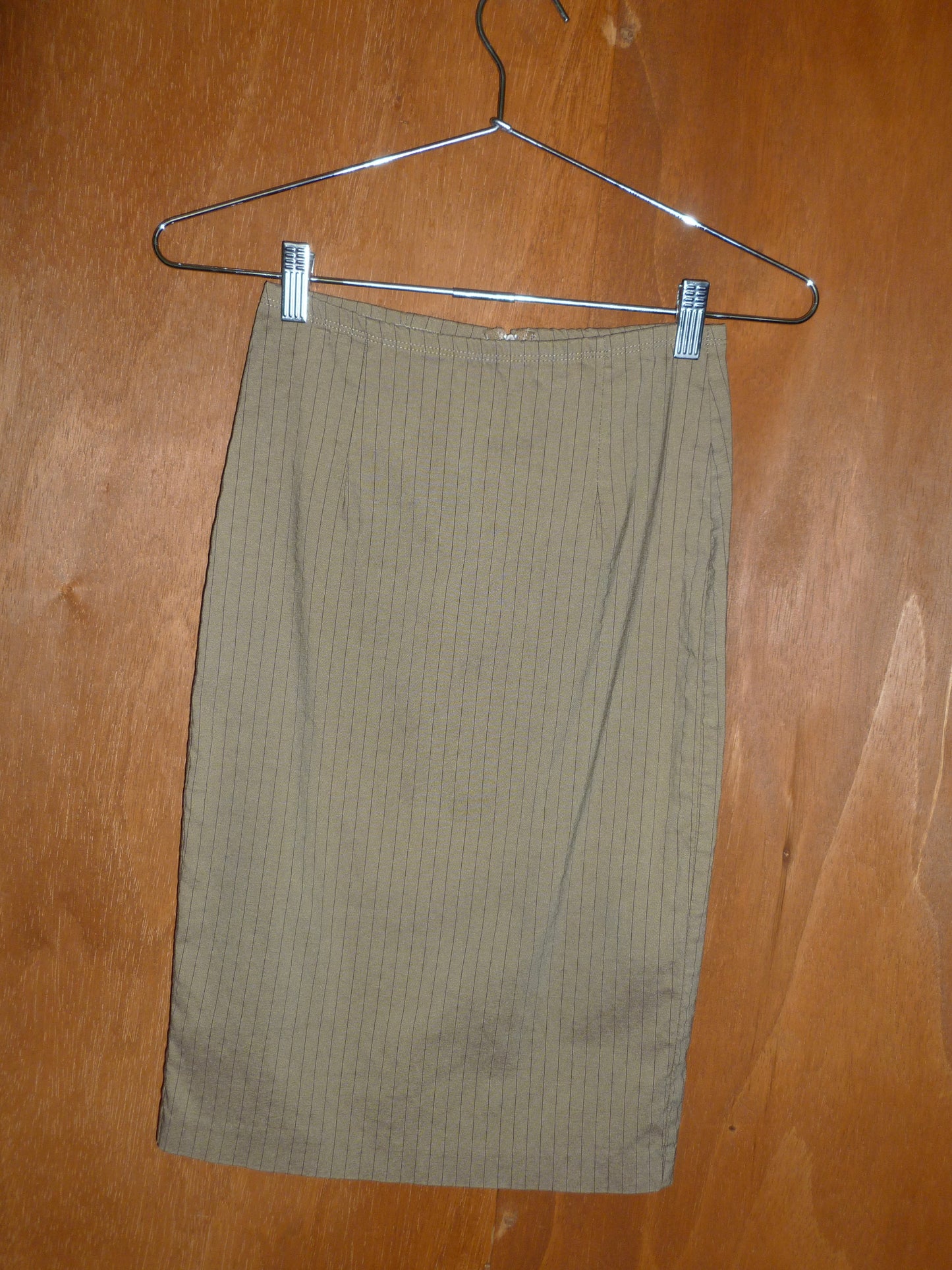 Café Pinstripe Pencil Skirt (XS)